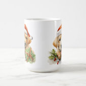 愛らしいクリスマスイエローラブラドールレトリバー コーヒーマグカップ (中央)