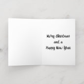 愛らしいクリスマスイースターウサギ 箔グリーティングカード (内側レイダウン)