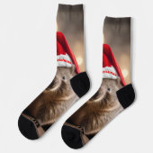 愛らしいクリスマスウォンバット、クルーソックス ソックス (左)