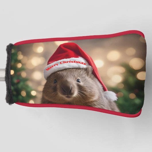 愛らしいクリスマスウォンバット、ゴルフパターカバー ゴルフヘッドカバー (正面)