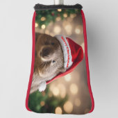 愛らしいクリスマスウォンバット、ゴルフパターカバー ゴルフヘッドカバー (回転90)