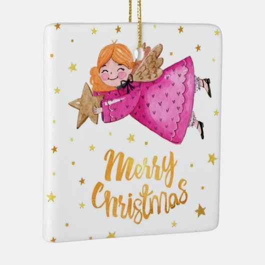 愛らしいクリスマスエンジェル セラミックオーナメント (右)