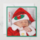 愛らしいクリスマスカードベビーの初めてのクリスマス シーズンカード (正面)