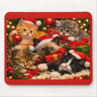 愛らしいクリスマスキテンのマウスパッド マウスパッド