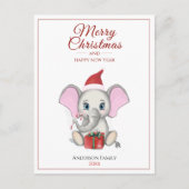 愛らしいクリスマスゾウ |ポストカパーソナライズされたー ポストカード (正面)