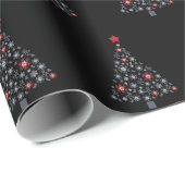 愛らしいクリスマスツリーホリデーブラッククリスマス ラッピングペーパー (ロールコーナー)