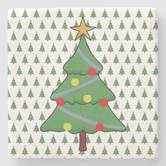 愛らしいクリスマスツリー ストーンコースター (正面)