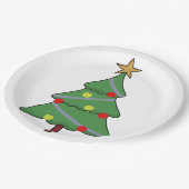 愛らしいクリスマスツリー ペーパープレート (アングル)