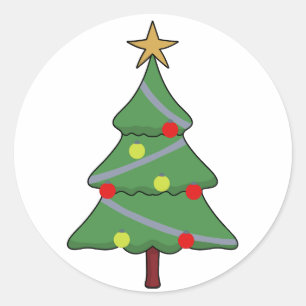 愛らしいクリスマスツリー ラウンドシール