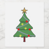 愛らしいクリスマスツリー ワインラベル (シングルラベル)