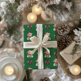 愛らしいクリスマステディベアカスタムの写真 ラッピングペーパー