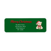 愛らしいクリスマステディベア差出人住所ラベル ラベル (正面)