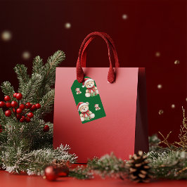愛らしいクリスマステディベア ギフトタグ