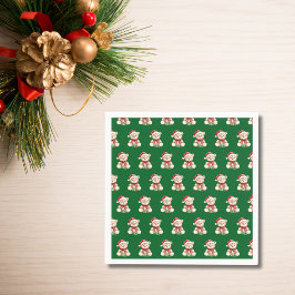 愛らしいクリスマステディベア スタンダードカクテルナプキン