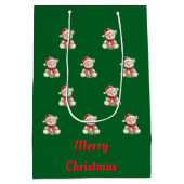 愛らしいクリスマステディベア ミディアムペーパーバッグ (裏面)