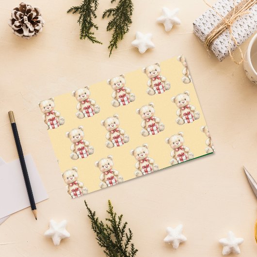 愛らしいクリスマステディベア 薄葉紙