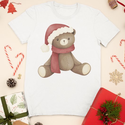 愛らしいクリスマステディベア Tシャツ