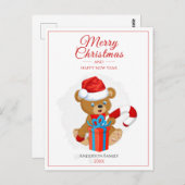 愛らしいクリスマステディ | オーダーメイドクリスマス ポストカード (正面/裏面)