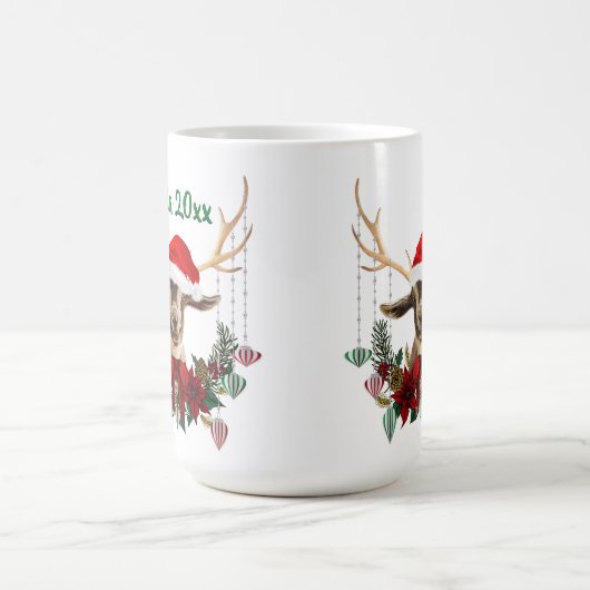 愛らしいクリスマストゲンブルグヤギの子 コーヒーマグカップ (中央)