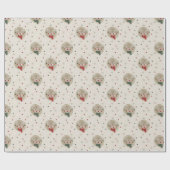愛らしいクリスマストナカイ – クリーム ラッピングペーパー (フラット)