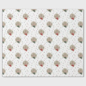 愛らしいクリスマストナカイ – 白 ラッピングペーパー (フラット)
