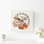 愛らしいクリスマストリートウォールクロック スクエア壁時計 (ホーム)