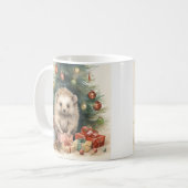 愛らしいクリスマスハリネズミのホリデーコーヒーマグ コーヒーマグカップ (正面左)