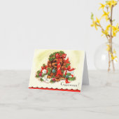 愛らしいクリスマスパピーカード カード (黄色い花)