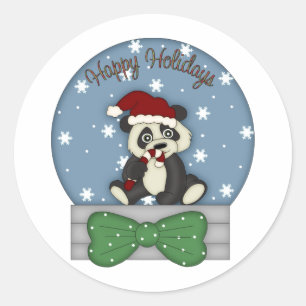 愛らしいクリスマスパンダのティーとギフト ラウンドシール