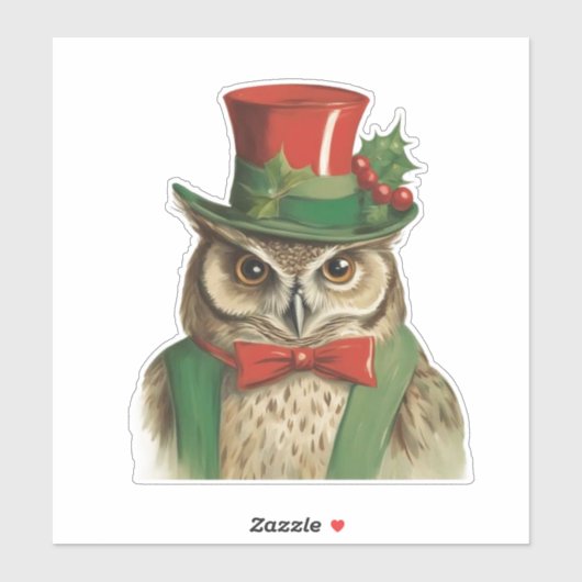 愛らしいクリスマスフクロウ シール (シート)