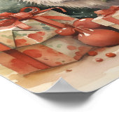 愛らしいクリスマスヘッジホッグの休日プリント ポスター (角)