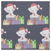 愛らしいクリスマスベビーゾウ ファブリック (見本)