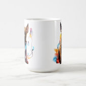 愛らしいクリスマスベルギーマリノイスの子犬 コーヒーマグカップ (中央)