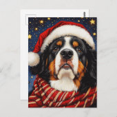 愛らしいクリスマスベルネーズマウンテンドッグ ポストカード (正面/裏面)