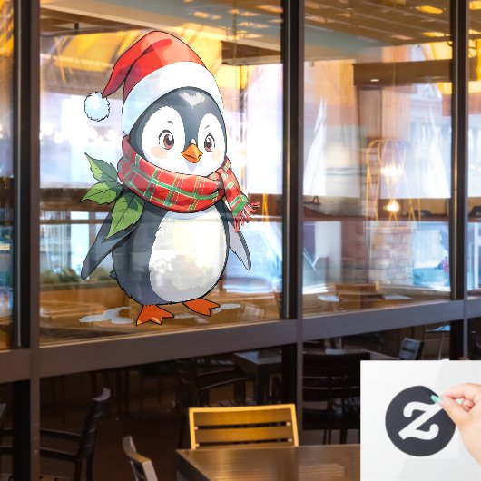 愛らしいクリスマスペンギン店舗装飾 ウィンドウサイン (レストラン窓)