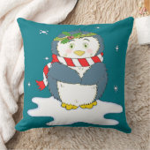 愛らしいクリスマスペンギン クッション (ブランケット)
