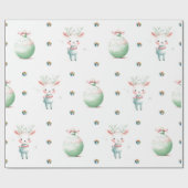 愛らしいクリスマスホリデーパステルディアオンホワイト ラッピングペーパー (フラット)