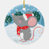 愛らしいクリスマスマウス セラミックオーナメント (裏面)