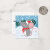 愛らしいクリスマスマウス ノートカード (正面/裏面インサイチュ)