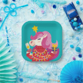 愛らしいクリスマスユニコーンパーティー ペーパープレート (パーティー)
