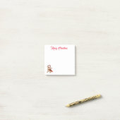 愛らしいクリスマスヨークシャーテリアインサンタハットメリー ポストイット (デスク上)