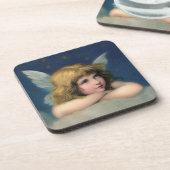 愛らしいクリスマスヴィンテージ天使 コースター (左側)