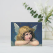 愛らしいクリスマスヴィンテージ天使 シーズンポストカード (スタンド正面)