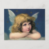 愛らしいクリスマスヴィンテージ天使 シーズンポストカード (正面)