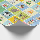 愛らしいクリスマス動物ラッピング紙 ラッピングペーパー (角)