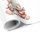 愛らしいクリスマス子猫ラッピング紙 ラッピングペーパー (ロールコーナー)