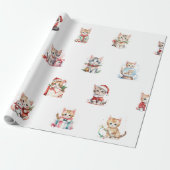 愛らしいクリスマス子猫ラッピング紙 ラッピングペーパー (アンロールド)