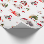 愛らしいクリスマス子猫ラッピング紙 ラッピングペーパー (角)