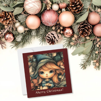 愛らしいクリスマス小妖精や小人カスタマイズ シーズンカード