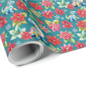 愛らしいクリスマス恐竜&ポインセチア ラッピングペーパー (ロールコーナー)